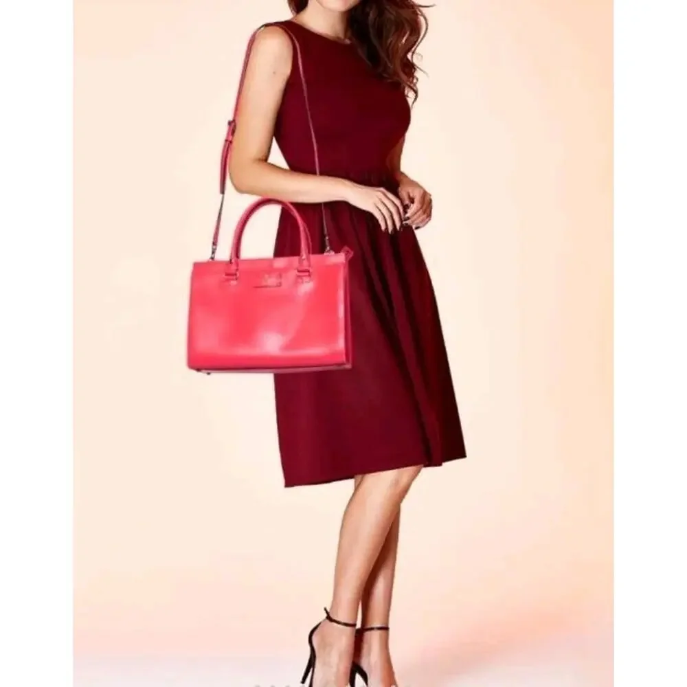 Kate Spade NY NEW Wellesley Quinn Pink Leather Satchel Crossbody Handbag Purse